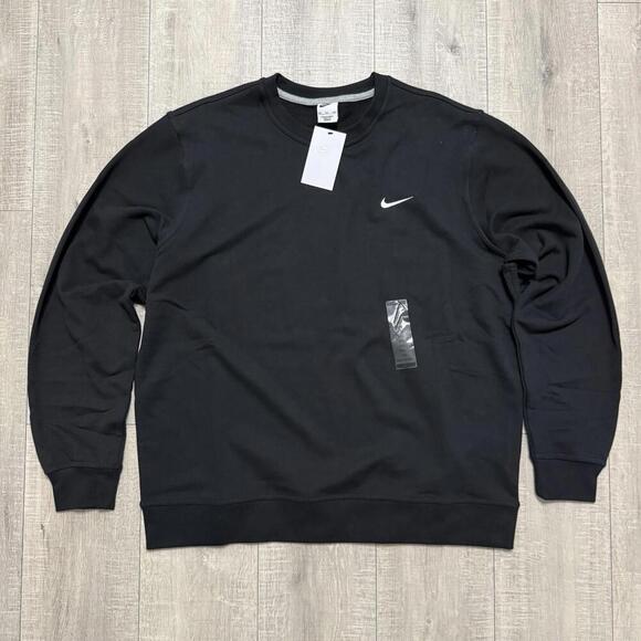 Nike Other - Nike Sportswear Club French Terry Crew Top Sweatshirt Black 637902-010 Men’s XXL
